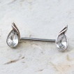 Piercing téton à gouttes zirconia élégantes