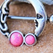 Piercing téton lune vintage avec Opales