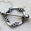 Piercing téton à relief corde enroulée