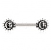 Piercing t�ton � soleils et lunes style ancien