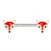 Piercing téton à têtes de renards rouges