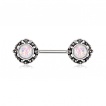 Piercing téton vintage à Opales synthétiques