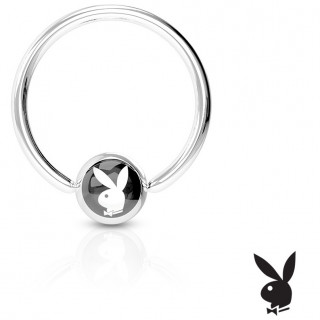 Anneau BCR � boule Playboy noire