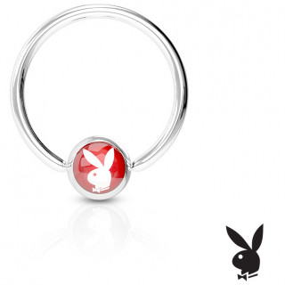 Anneau BCR � boule Playboy rouge