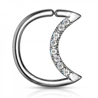 Anneau cartilage lune � arc serti (Daith...)