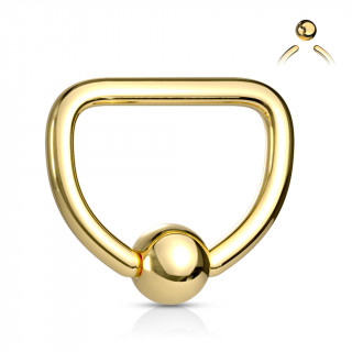 Anneau CBR acier dor� en forme de "D"