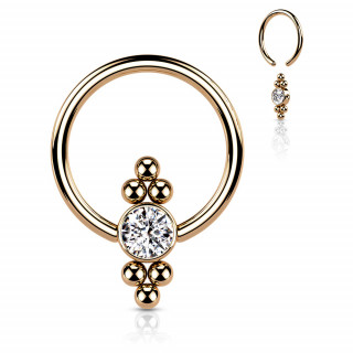 Anneau CBR Cuivr� en acier � jonction sertie et perl�e