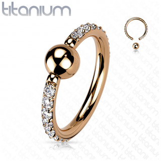 Anneau CBR en Titane Cuivr� � pourtour de zirconiums