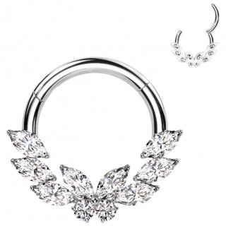 Anneau charni�re acier haute pr�cision � amandes et papillon zirconium