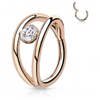 Anneau charni�re Cuivr� d�doubl� � strass (en acier haute pr�cision)