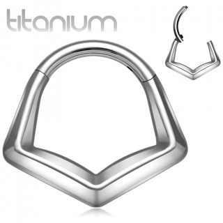 Anneau charni�re design polygonale en Titane argent�