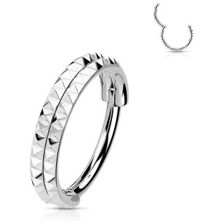 Anneau charni�re double-ligne pyramides en acier haute pr�cision