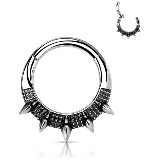 Anneau charni�re en acier haute pr�cision style �ventail de piques