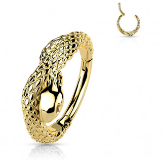 Anneau charni�re en forme de serpent en acier Dor� haute pr�cision