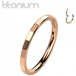 Anneau � charni�re en Titane Cuivr� � facettes rectangulaires