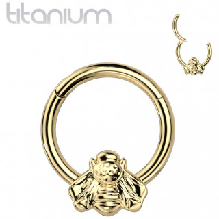 Anneau charni�re en Titane dor� � abeille