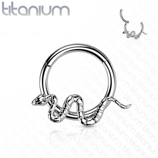 Anneau charni�re en Titane � serpent ondulant