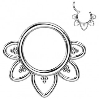 Anneau charni�re fleur chic en Titane