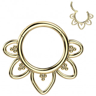 Anneau charni�re fleur chic en Titane dor�