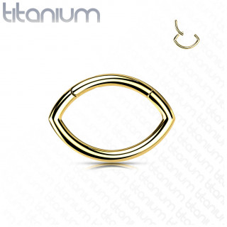 Anneau charni�re oval en Titane Dor� (septum, tragus, h�lix...)