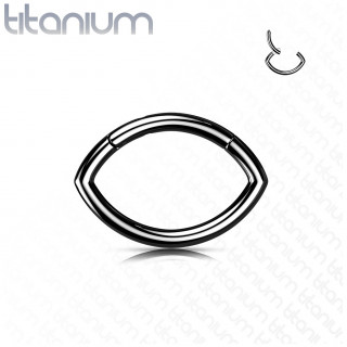 Anneau charni�re oval en Titane Noir (septum, tragus, h�lix...)