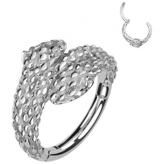 Anneau � charni�re serpent � 2 t�tes (acier haute pr�cision)