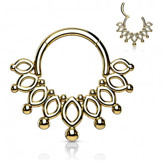 Anneau charni�re style collier en acier dor� haute pr�cision