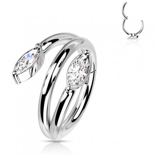 Anneau charni�re style vigne en acier haute pr�cision clair