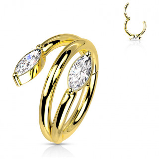 Anneau charni�re style vigne en acier haute pr�cision Dor�