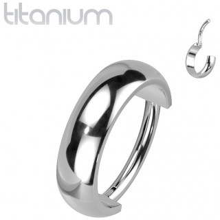 Anneau � charni�re Titane Argent� et bouclier bomb�