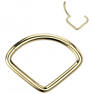 Anneau charni�re Titane dor� en forme de chevron