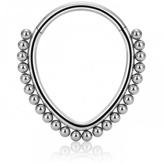 Anneau charni�re Titane en forme de goutte perl�e