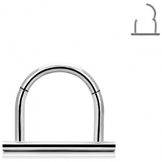 Anneau charni�re Titane en forme de "U" invers� � barre droite