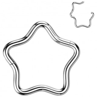 Anneau charni�re Titane en forme d'�toile