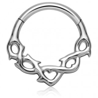 Anneau charni�re Titane � flammes tribales