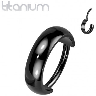 Anneau � charni�re Titane Noir et bouclier bomb�
