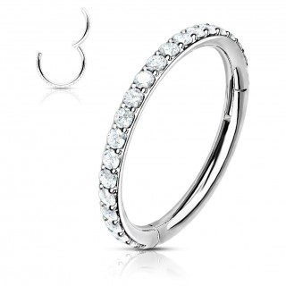 Anneau charni�re � tranche sertie claire (en acier haute pr�cision)