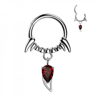 Anneau clicker dents de vampire en acier haute pr�cision (oreille, septum...)