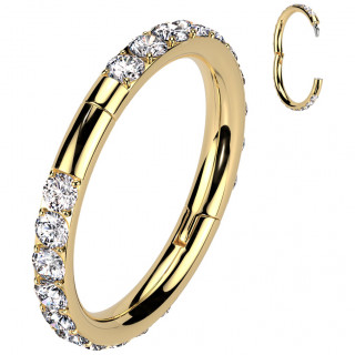 Anneau clicker dor� en Titane � arcs de zirconiums