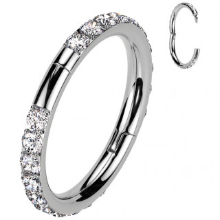Anneau clicker en Titane � arcs de zirconiums