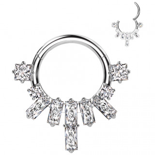 Anneau clicker � pampilles de zirconium (en acier haute finition)