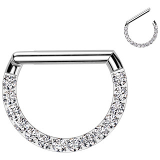 Anneau clicker Titane en forme de D � arc de zirconiums (id�al septum)