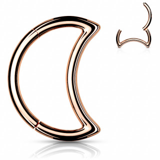Anneau clipsable acier Cuivr� en forme de lune