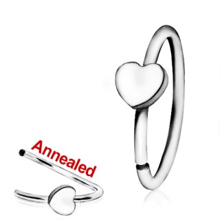 Anneau de nez � coeur en acier ajustable