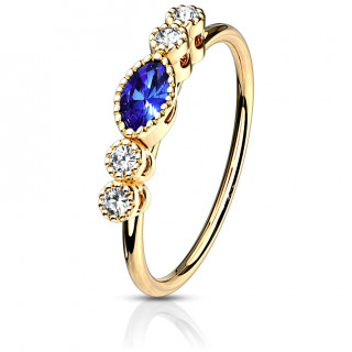 Anneau de nez dor� � strass style couronne princesse