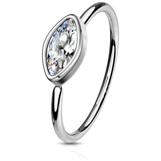 Anneau de nez � pierre claire en amande