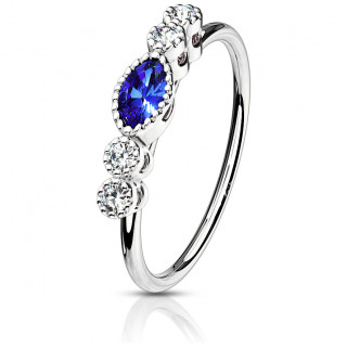 Anneau de nez � strass style couronne princesse