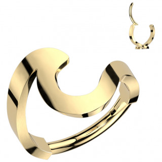 Anneau dor� � charni�re design vague (acier haute pr�cision)