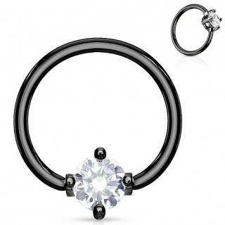 Anneau noir style CBR � zirconium captif