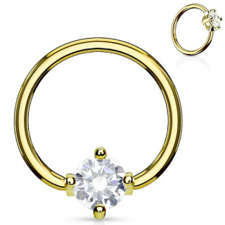 Anneau plaqu� or style CBR � zirconium captif